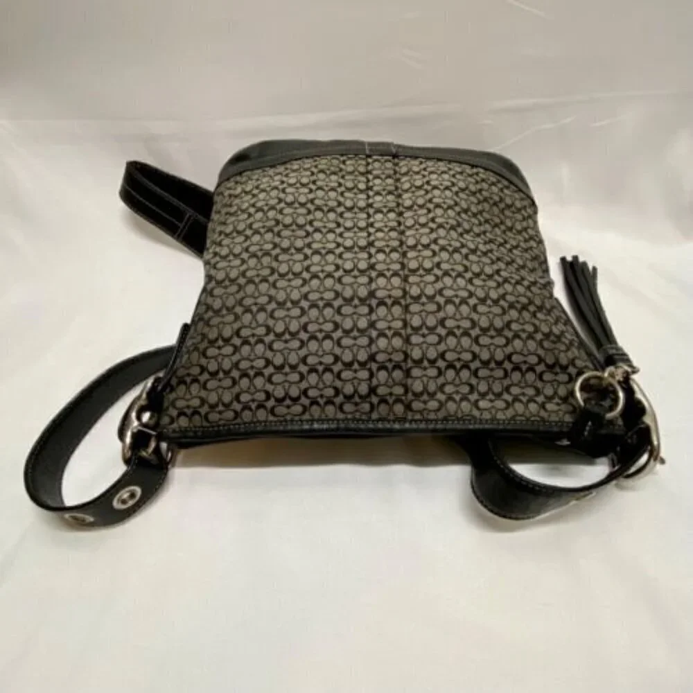 Coach Mini Signature Jacquard Leather Convertible Crossbody Shoulder Bag‎ F10417